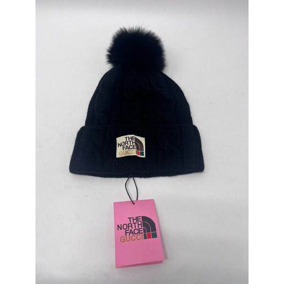 Gucci X The North Face Wool Beanie - Beige | Editorialist The North Face Gucci Knit Beanie Winter Hat With Tags - Black Hats